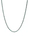 Bloomingdale's Emerald & Diamond Tennis Necklace In 14k White Gold, 17 In Emerald/white Gold