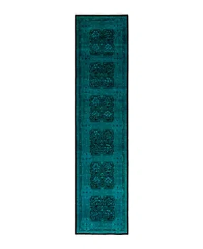 Bloomingdale's Fine Vibrance M1479 Runner Area Rug, 3'1 X 13'3 In Blue