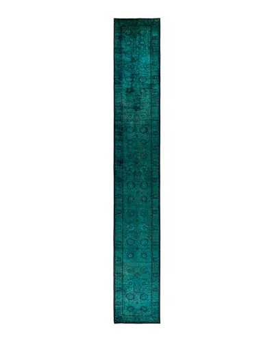 Bloomingdale's Fine Vibrance M1516 Runner Area Rug, 3'2 X 22'1 In Blue