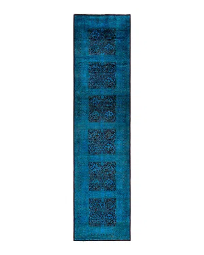 Bloomingdale's Fine Vibrance M1622 Runner Area Rug, 3' X 12'5 In Blue
