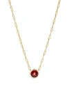 BLOOMINGDALE'S GARNET PENDANT NECKLACE IN 14K YELLOW GOLD