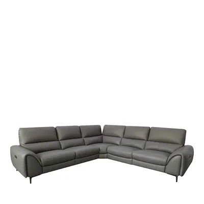 Bloomingdale's Ginny 5 Piece Power Motion Sectional In Elephant