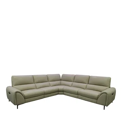 Bloomingdale's Ginny 5 Piece Power Motion Sectional In Silver Gray