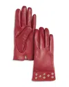 Bloomingdale's Grommet Cashmere Lined Leather Gloves - Exclusive In Red