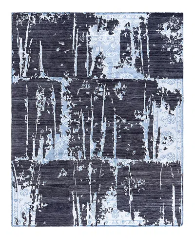 Bloomingdale's Indo Modern M7051 Area Rug, 8'2 X 10'1 In Black