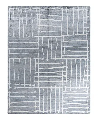 Bloomingdale's Indo Modern M8006 Area Rug, 9' X 11'10 In Gray