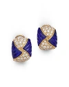 BLOOMINGDALE'S LAPIS & DIAMOND STATEMENT EARRINGS IN 14K YELLOW GOLD