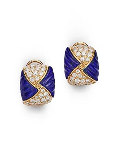 Bloomingdale's Lapis & Diamond Statement Earrings In 14k Yellow Gold In Blue/gold