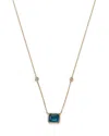 Bloomingdale's London Blue Topaz & Diamond Pendant Necklace In 14k Yellow Gold, 18 - Exclusive In London Blue Topaz/gold