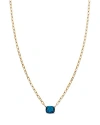 BLOOMINGDALE'S LONDON BLUE TOPAZ SOLITAIRE PENDANT NECKLACE IN 14K YELLOW GOLD, 18