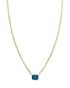 Bloomingdale's London Blue Topaz Solitaire Pendant Necklace In 14k Yellow Gold, 18 In Blue/gold