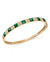 BLOOMINGDALE'S MALACHITE & DIAMOND BANGLE BRACELET IN 14K YELLOW GOLD