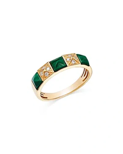 Bloomingdale's Malachite & Diamond Ring In 14k Yellow Gold In Green/gold