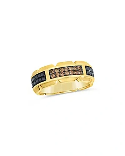 Bloomingdale's Men's Black & Brown Diamond Pave Ring In 14k Yellow Gold - 100% Exclusive In Brown/black
