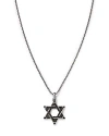 Bloomingdale's Men's Black Diamond Star Of David Pendant Necklace In 14k White Gold, 0.50 Ct. T. W. In Black/silver