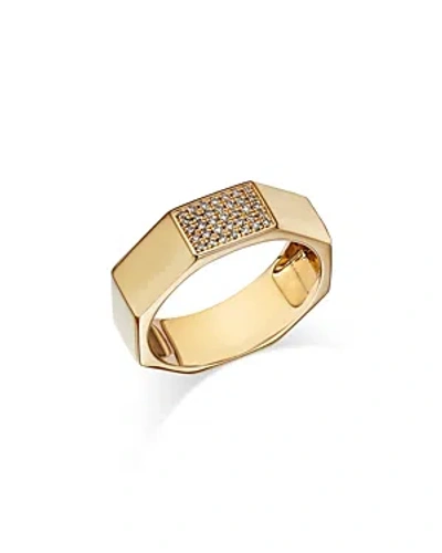 Bloomingdale's Men's Diamond Cluster Geometric Band In 14k Yellow Gold, 0.15 Ct. T.w.
