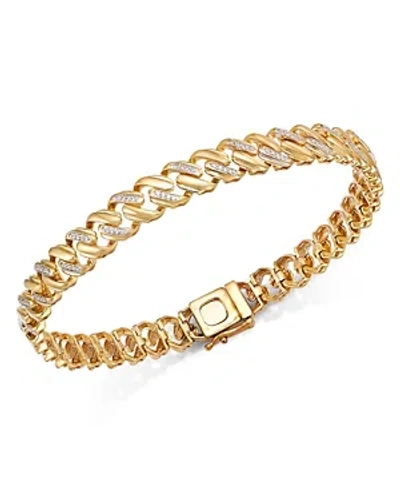 Bloomingdale's Men's Diamond Fancy Curb Link Bracelet In 14k Yellow Gold, 0.50 Ct. T.w.
