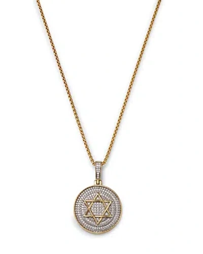 Bloomingdale's Men's Diamond Star Of David Medallion Pendant Necklace In 14k Yellow Gold, 0.50 Ct. T.w.