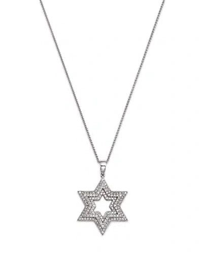 Bloomingdale's Men's Diamond Star Of David Pendant Necklace In 14k White Gold, 1.50 Ct. T.w.