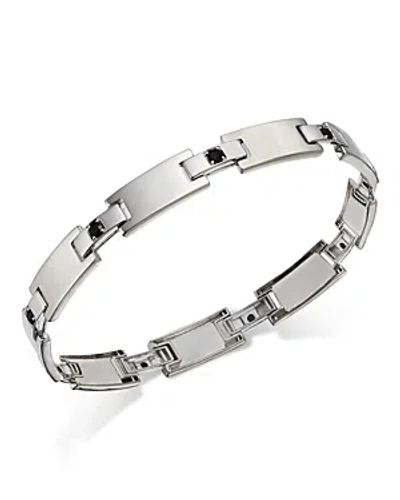 Bloomingdale's Men's Onyx Link Bracelet 14k White Gold In Black/white