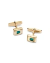 Bloomingdale's Men's Turquoise Cufflinks In 14k Yellow Gold In Blue/gold