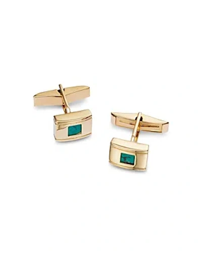 Bloomingdale's Men's Turquoise Cufflinks In 14k Yellow Gold In Blue/gold