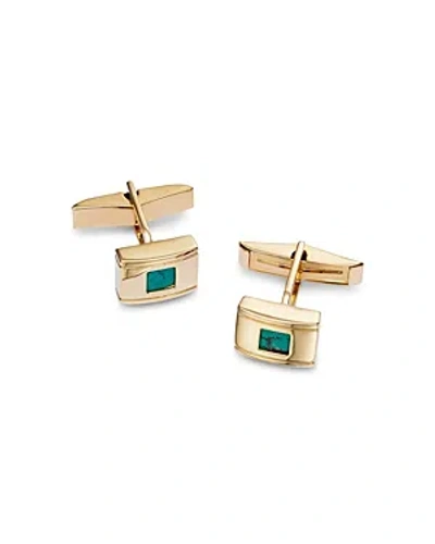 Bloomingdale's Men's Turquoise Cufflinks In 14k Yellow Gold