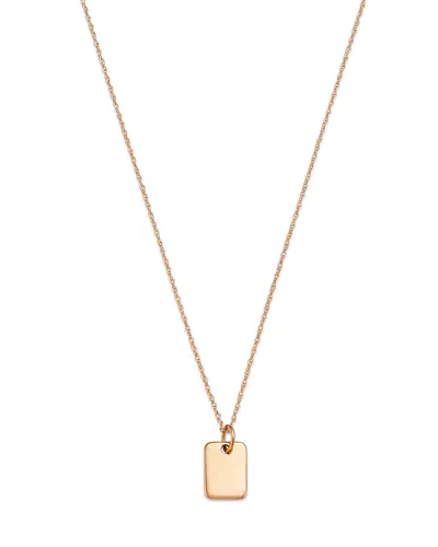 Bloomingdale's Mini Dog Tag Pendant Necklace In 14k Yellow Gold, 18