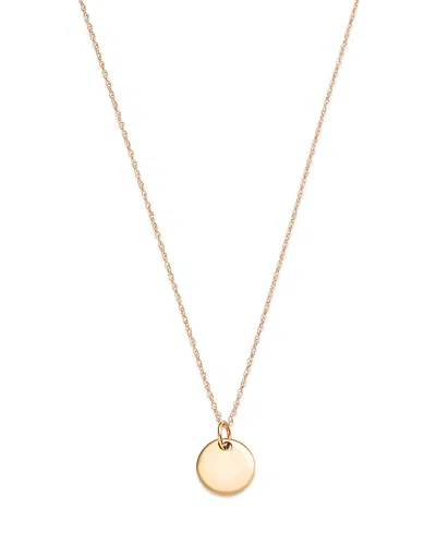 Bloomingdale's Mini Round Tag Pendant Necklace In 14k Yellow Gold, 18