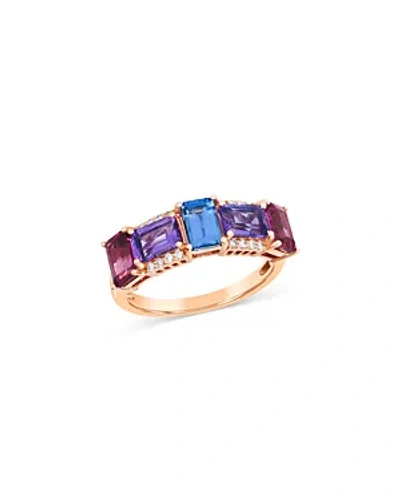 Bloomingdale's Multi Gemstone & Champagne Diamond Statement Ring In 14k Rose Gold