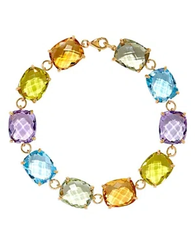 Bloomingdale's Multi-gemstone Link Bracelet In 14k Yellow Gold