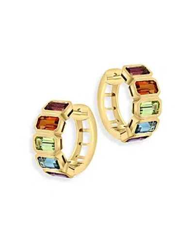 Bloomingdale's Multi Gemstone Small Hoop Earrings In 14k Yellow Gold