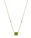 Bloomingdale's Peridot & Diamond Pendant Necklace In 14k Yellow Gold, 18 - Exclusive In Peridot/gold