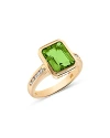 Bloomingdale's Peridot & Diamond Statement Ring In 14k Yellow Gold In Green/gold