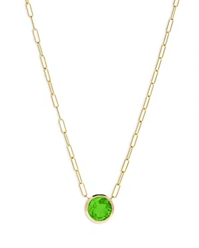 Bloomingdale's Peridot Pendant Necklace In 14k Yellow Gold, 16 In Peridot/gold