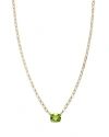 Bloomingdale's Peridot Solitaire Pendant Necklace In 14k Yellow Gold, 18 In Green/gold