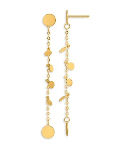 Bloomingdale's Polished Disc Chain Drop Earrings In 14k Yellow Gold