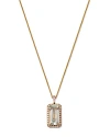 BLOOMINGDALE'S PRASIOLITE & DIAMOND HALO PENDANT NECKLACE IN 14K YELLOW GOLD, 18