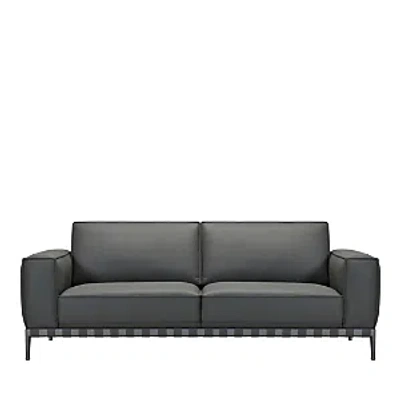 Bloomingdale's Rocco 2 Seat Leather Sofa - 100% Exclusive In Dark Storm Grey