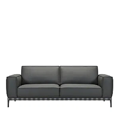 Bloomingdale's Rocco 2 Seat Leather Sofa - Exclusive In Dark Storm Grey