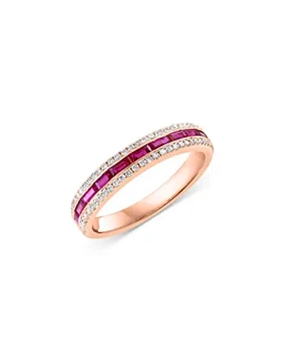 Bloomingdale's Ruby & Diamond Band In 14k Rose Gold In Pink