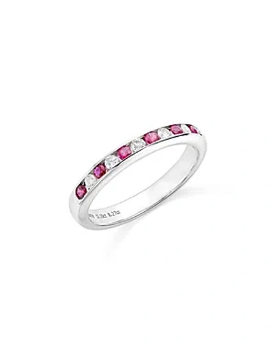 Bloomingdale's Ruby & Diamond Band In 14k White Gold In Pink/white