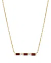 BLOOMINGDALE'S RUBY & DIAMOND BAR NECKLACE IN 14K GOLD, 16