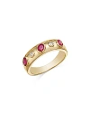 Bloomingdale's Ruby & Diamond Ring 14k Yellow Gold 0.10 Ct. T. W. In Pink/gold
