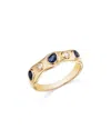Bloomingdale's Sapphire & Diamond Ring 14k Yellow Gold 0.10 Ct. T. W. In Blue/gold