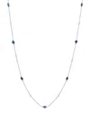Bloomingdale's Sapphire & Diamond Station Necklace In 14k White Gold, 22 In Sapphire/white