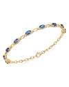 BLOOMINGDALE'S SAPPHIRE & DIAMOND TENNIS BRACELET IN 14K YELLOW GOLD