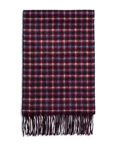 Bloomingdale's The Men's Store At  Windowpane Reversible Cashmere Scarf - Exclusive In Burgundy
