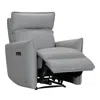 Bloomingdale's Violino Kelli Power Leather Recliner In Heavenly Grey Mist