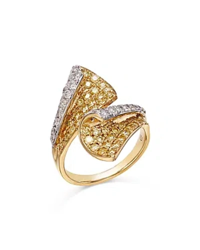 Bloomingdale's White & Yellow Diamond Pave Bypass Ring In 14k White & Yellow Gold 1.65 Ct. T.w. In Yellow/white